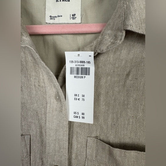 NWT Abercrombie & Fitch linen blend easy waist romper size M petite - Picture 5 of 8